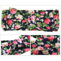American style multi colorful floral elastic bow knot hairband girls hair accessories