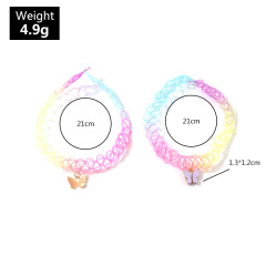 New fashion custom women jewelry rainbow colors butterfly choker necklace