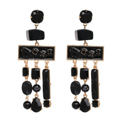 Amazon hot sale fashion ear accessories women crystal exaggerated big drop earrings