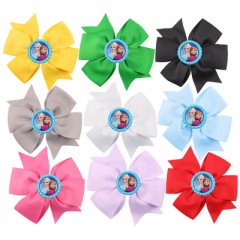 New 2020 popular fancy Elsa big bow knotted baby hair clips for girls hair accessories
