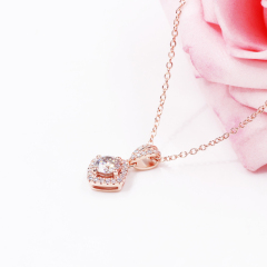 Custom retro 925 sterling silver moissanite diamond jewelry necklace