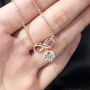 Hot 925 Sterling Silver Infinity Symbol moissanite 14k gold diamond necklace Hot 925 Sterling Silver Infinity Symbol moissanite 14k gold diamond necklace