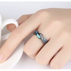 High quality Paris fashion accessories stainless steel jewelry opal ring