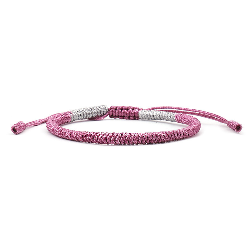Fashion Red Color Tibetan Buddhist Handmade Lucky Rope Macrame Bracelet