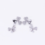 Simple clover 925 sterling silver platinum moissanite drop earrings for women Simple clover 925 sterling silver platinum moissanite drop earrings for women