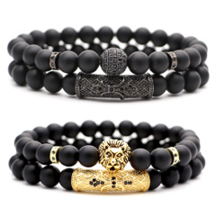 Wholesale 2pcs/set Handmade Men or Women Custom Fashion Zircon Jewelry Natural Stones Beaded Bracelets