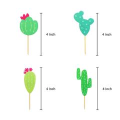 Cactus Cake Toppers Banner Summer kids theme party supplies Decorations