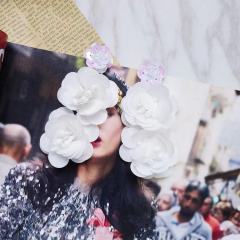 amazon ins Customized girls fashion ZA iridescent scale big long exaggerated drop statement sequin earrings for women