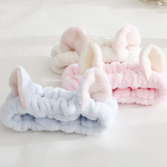 2019 New cute style flannel cat ear shape wash hair band headbands