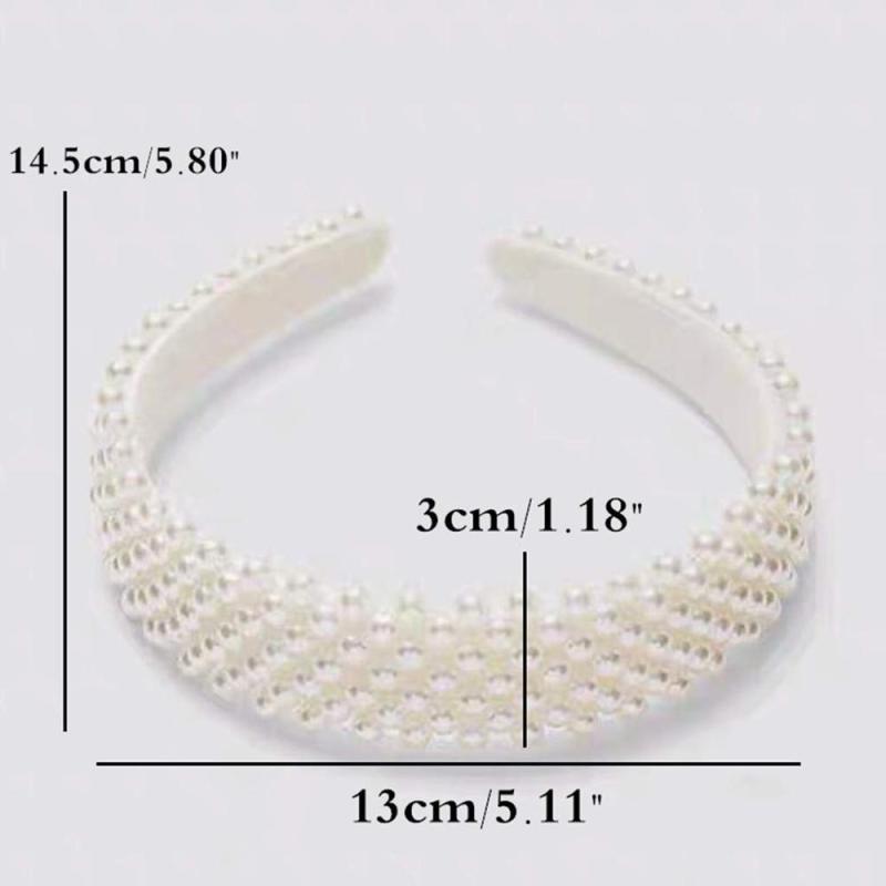 White Hairband Headwear Headdress Wedding Hair Accessories Pearl Headbands for Women Ladies