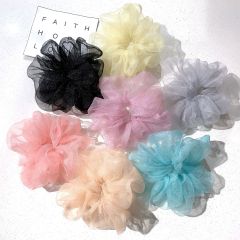 Fairy wholesale summer transparent pure color elegant oversize organza hair scrunchies for girls Fairy wholesale summer transparent pure color elegant oversize organza hair scrunchies for girls