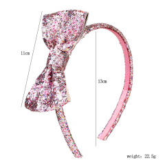 Pink children glitter bling hairband christmas big bow babi headband