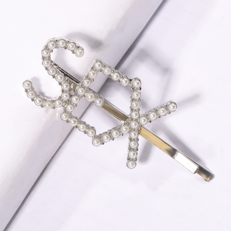 Fashion Custom Women Glitter Colorful Rhinestone Word  Alloy Letters Hairpin