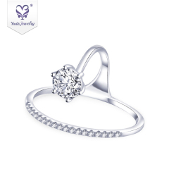 Customized wedding lady ring 18k colorless moissanite ring 14k gold