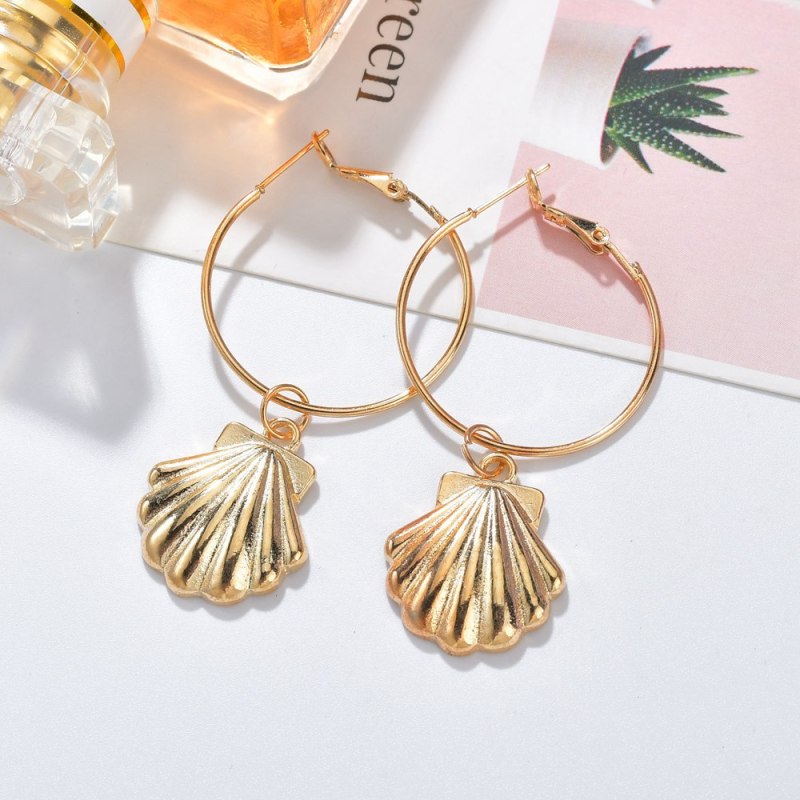 2019 Drop earrings jewelry for women gold hoop big sea shell earrings