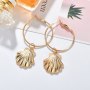 2019 Drop earrings jewelry for women gold hoop big sea shell earrings