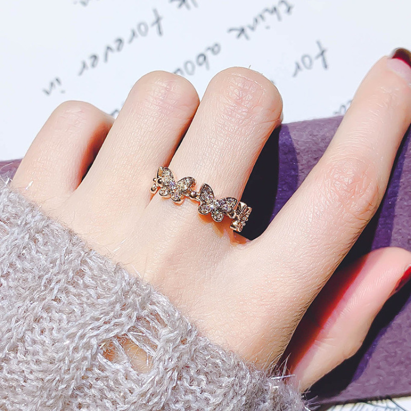 High quality women jewelry brass white steel bow shaped index finger open Rings High quality women jewelry brass white steel bow shaped index finger open Rings