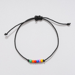 Amazon custom charm bead line rope adjustment bracelet for women men's with blessing card