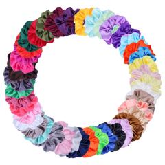 Amazon Hot Sale Popular Mixed Colors Satin Elastic Hair Ties Hair Scrunchies