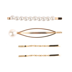 Women Geometric Shape wedding Metal Hair Accessories pear Hair Barrettes