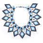 Wholesale Bohemian vintage  African Tribal Handmade Shoulder Purple Statement crystal Beaded Ethnic bib Choker necklace