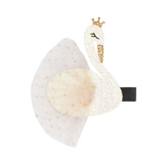 Princess retro children swan kids mesh three-dimensional crown hair clip for baby girls