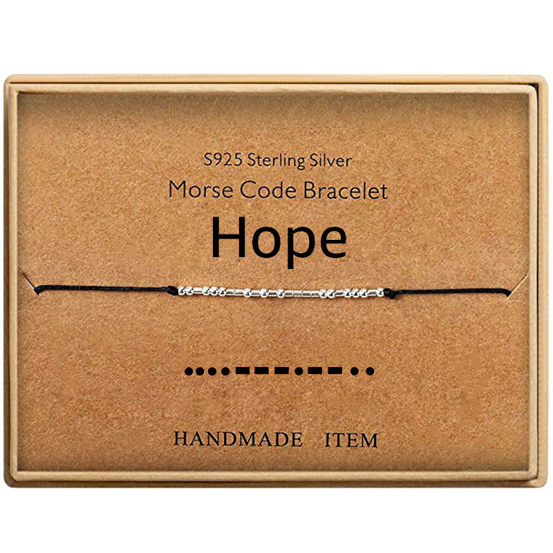 Amazon Hot Sales Women Or Men jewelry Code Beaded Rope Bracelets for Couple Gift