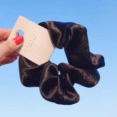 Ins simple retro pure color mercerized satin hair scrunchies bulk headband tied ponytail hair ties