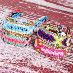 Amazon Selling Beach Bohemia Friendship Chain Colorful Hand Woven Bracelets