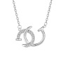 women wish korean vermeil charm G letter zircon necklace gold chain plated 925 silver choker