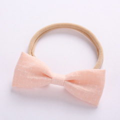 Amazon ins princess cute bowknot stylish elastic hairband plain baby headband for girls hair accessories