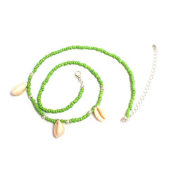 Wholesale fashion jewelry green beads women necklace with shell