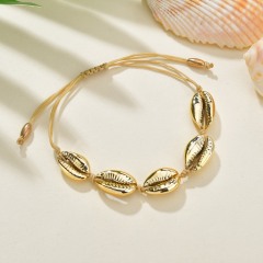 2019 Custom gold silver sea shell adjustable rope miyuki bracelet for women