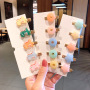 Korean cute children candy color stars acrylic small dinosaur hair clips for girls
