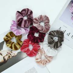 Custom Fashion wholesale Elastic Velvet Hair Scrunchies for Women Girls