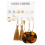 vintage ins Bohemian long earring set Charm thread yellow drop Acrylic tassel Earring vintage ins Bohemian long earring set Charm thread yellow drop Acrylic tassel Earring