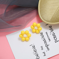 Bohemian style fashion porcelain beads acrylic flower newest stud earring