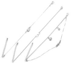 4 Sets korean style silver 925 foot jewelry sea shell sea star anklets chains for women feet