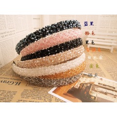 2020 Amazon Hot sale Beaded Hair Band Shiny Women Champagne Crystal Beads Headband