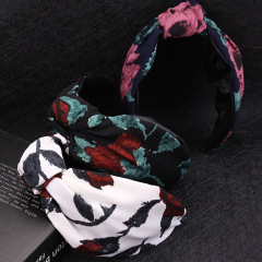 New Hawai Bohemia Hawaii Cross Knot Hair bands plaited print silk flower headband
