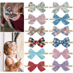 32 color spring and summer bow lattice solid color floral girls baby headbands