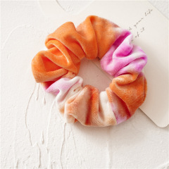 2020 wholesale custom colorful girls velvet tie dye scrunchies for hair