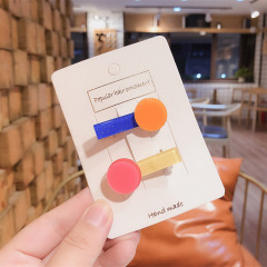 Hot new cute children colorful geometric patterns bb clip lovely kids hair clips
