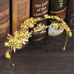 Wholesale OEM Rhinestone gold Wedding hair band for bridal Wholesale OEM Rhinestone gold Wedding hair band for bridal