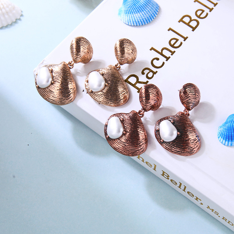 2019 Beach Exaggeration Jewellery customized latest designs shell earrings