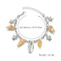Hot sale jewelry sterling silver sea shell bead silver turtle bracelet anklets for women