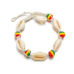 2019 Sea shell colored stone beads foot jewelry rhinestone anklet bracelet sets for women