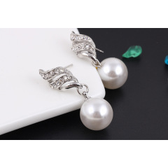 best sell cheap amazon Korean valentine's day christmas gift jewelry women earring necklace pearl set