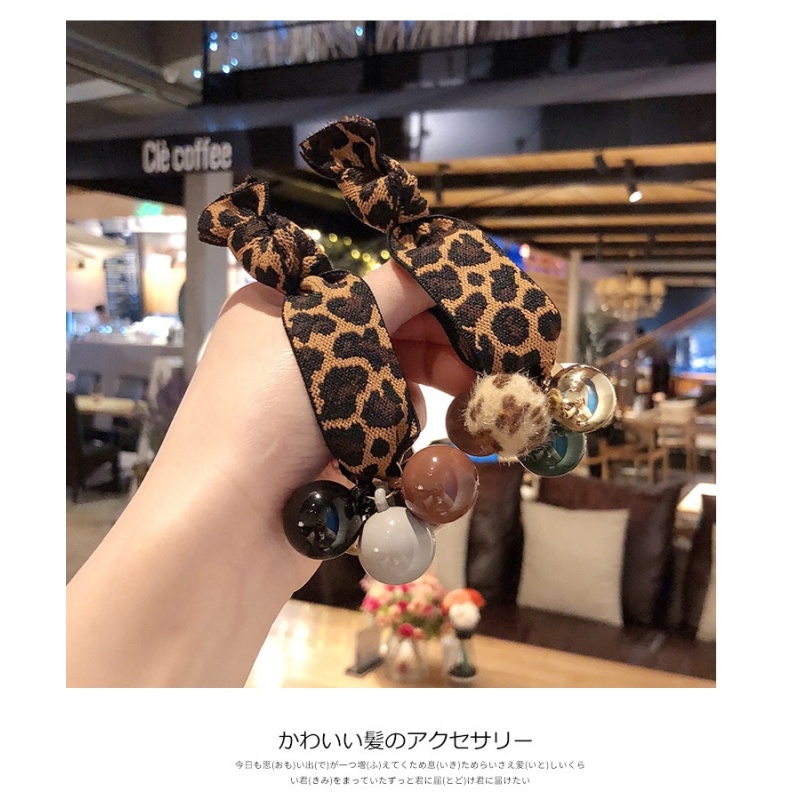 Simple korean elastic head ropes leopard print hair tie bracelet diy for female Simple korean elastic head ropes leopard print hair tie bracelet diy for female