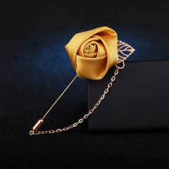 wholesale fashion custom jewelry metal men suit chain flower brooches pins